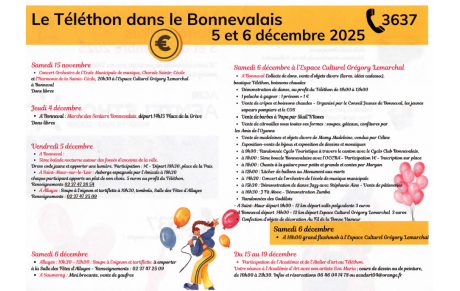 Ouverture et programme du téléthon à Bonneval